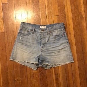 Madewell light-wash, high waisted cutoff shorts